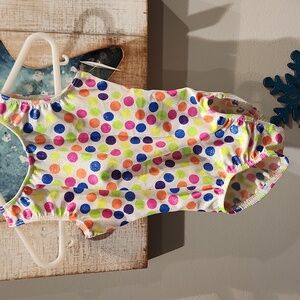 EUC Motion Wear Colorful Polka Dot Dance Bodysuit Sz XS Child (3-4)